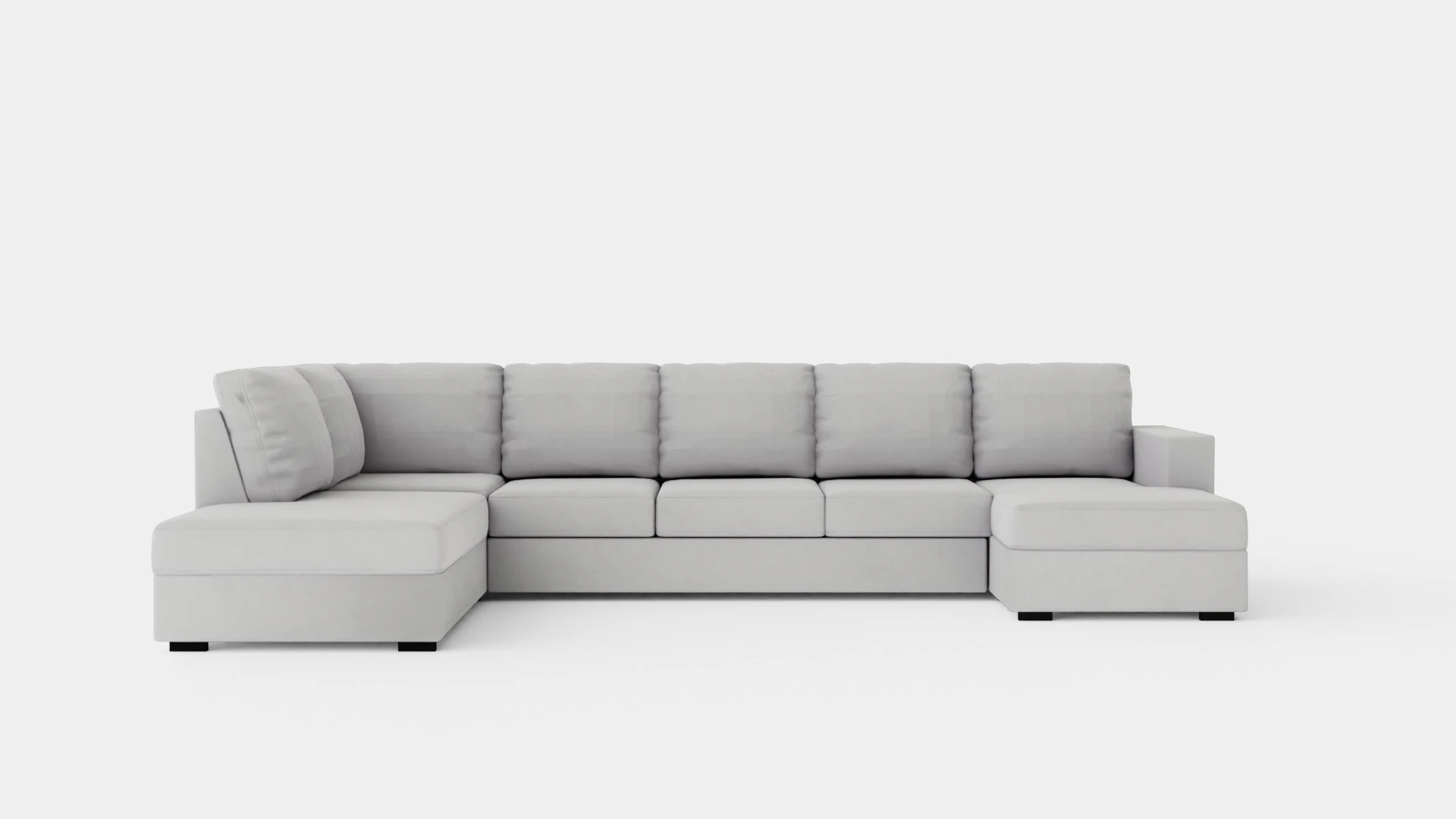 Crazy U Sofa Xl Divan Right Light Gray 3D Model .c4d .max .obj .3ds .fbx .stl .blend 