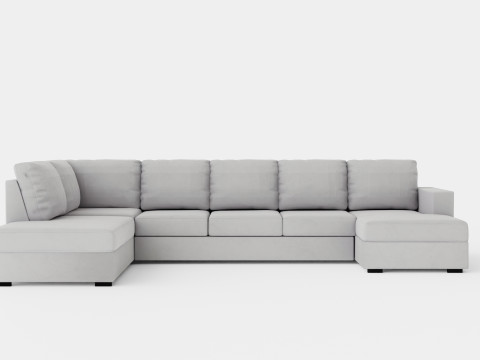 Crazy U Sofa Xl Divan Right Light Gray 3D-Modell