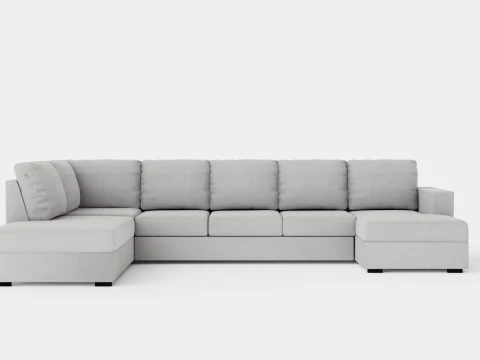 Crazy U Sofa Xl Divan Derecha Gris Claro Modelo 3D