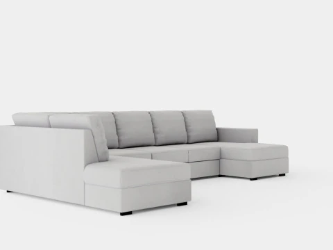 Crazy U Sofa Xl Divan Right Light Gray 3D Model