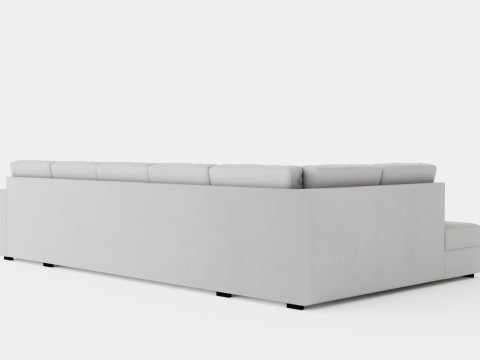 Crazy U Sofa Xl Divan Right Light Gray Modèle 3D