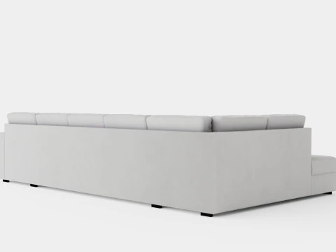 Crazy U Sofa Xl Divan Right Light Gray 3D Model
