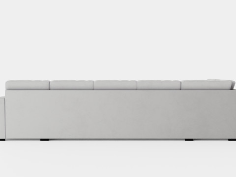 Crazy U Sofa Xl Divan Right Light Gray Modèle 3D