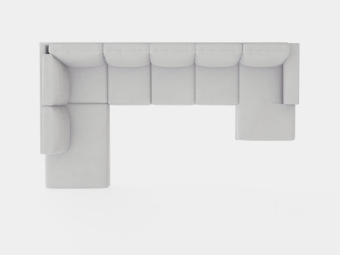 Crazy U Sofa Xl Divan Right Light Gray Modèle 3D