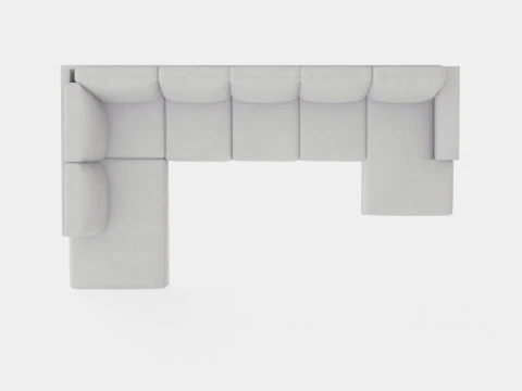 Crazy U Sofa Xl Divan Right Light Gray 3D Model