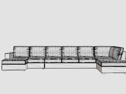 Crazy U Sofa Xxl Divan Left 3D Model