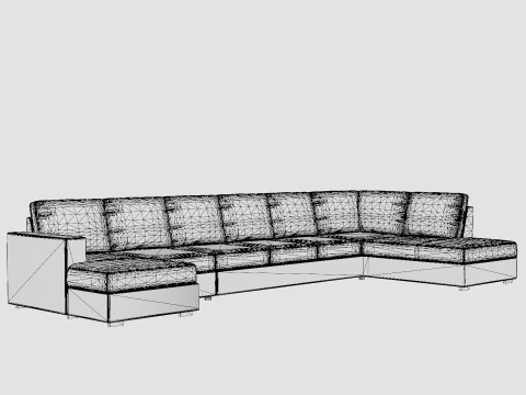 Crazy U Sofa Xxl Divan Left 3D Model