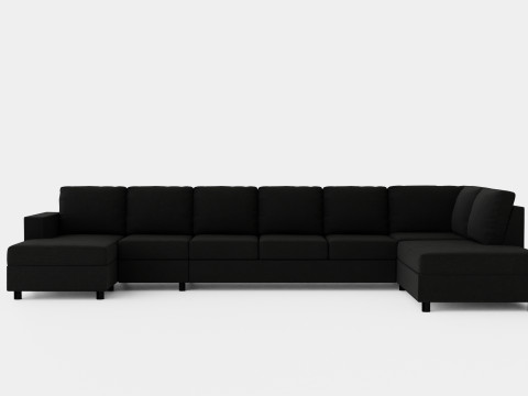 Crazy U Sofa Xxl Divan Left Anthracite 3D Model