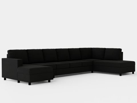 Crazy U Sofa Xxl Divan Left Anthracite Modello 3D
