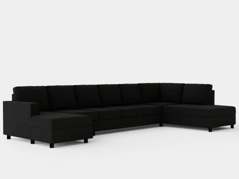 Crazy U Sofa Xxl Divan Left Anthracite 3D Model