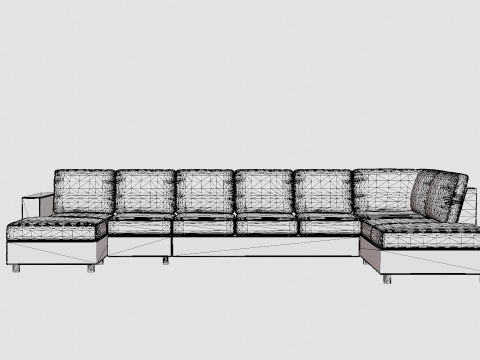 Crazy U Sofa Xxl Divan Left Anthracite Modello 3D
