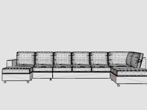 Crazy U Sofa Xxl Divan Left Anthracite 3D Model