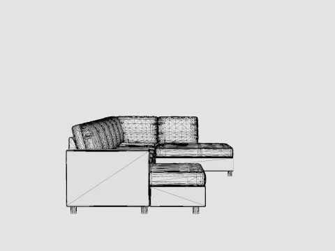 Crazy U Sofa Xxl Divan Left Anthracite 3D Model