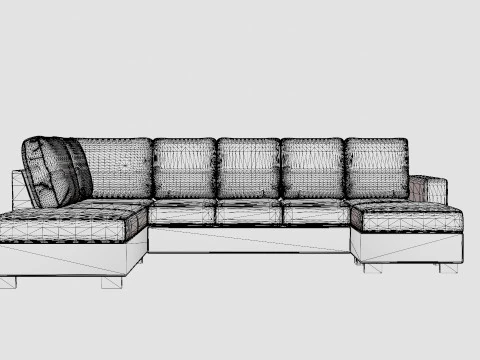 Crazy U Sofa Xxl Divan Right 3D Model
