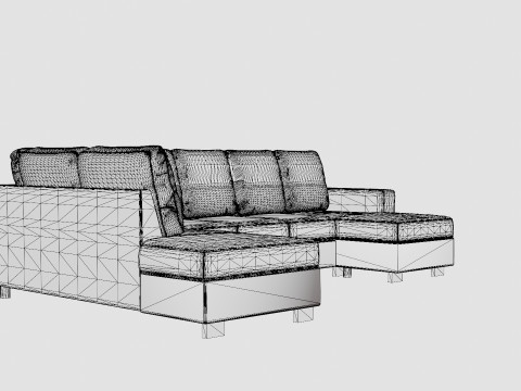 Crazy U Sofa Xxl Divan Right Modello 3D