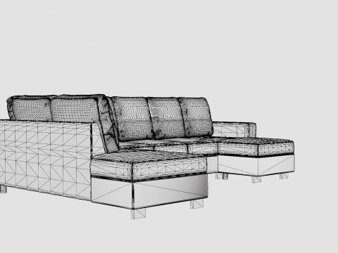 Crazy U Sofa Xxl Divan Right 3D Model