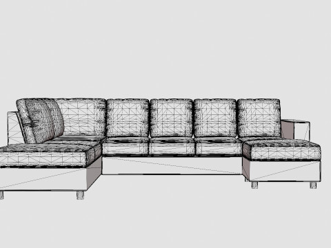 Crazy U Sofa Xxl Divan Right Anthracite Model 3D