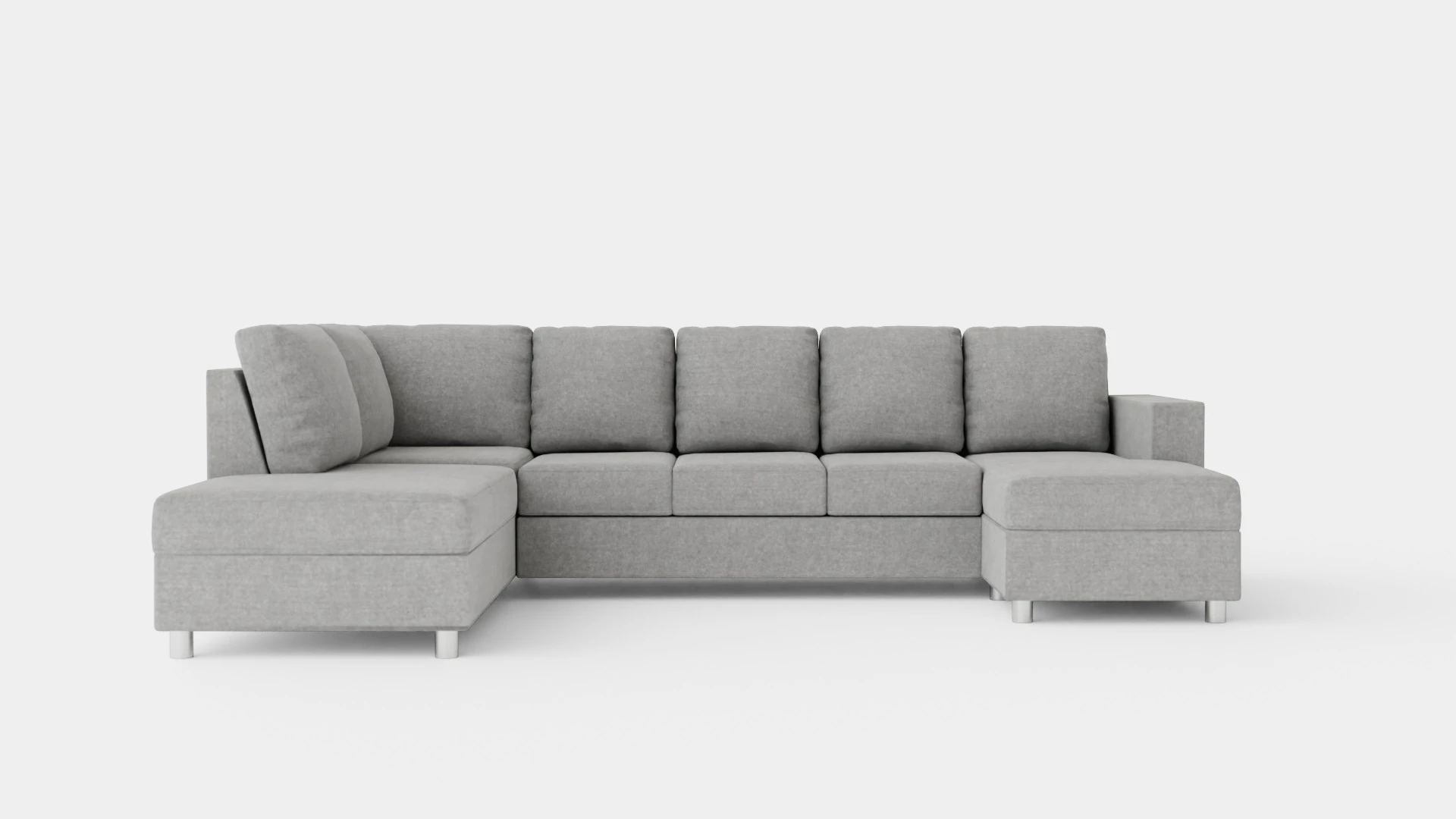 Crazy U Sofa Xxl Divan Right Light Gray 3D Model .c4d .max .obj .3ds .fbx .stl .blend 