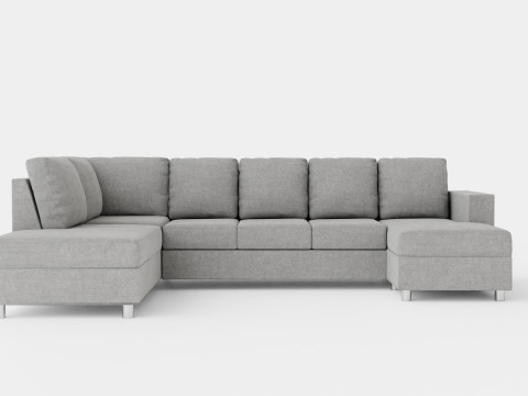 Crazy U Sofa Xxl Divan Right Light Gray 3D-Modell