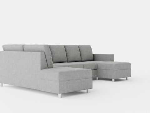 Crazy U Sofa Xxl Divan Right Light Gray 3D 모델