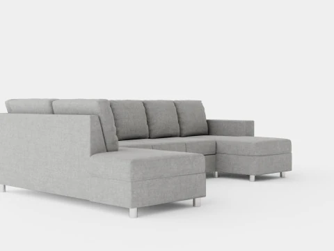 Crazy U Sofa Xxl Divan Right Light Gray 3D Model