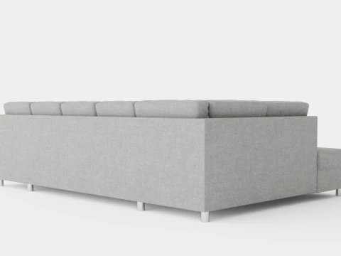Crazy U Sofa Xxl Divan Right Light Gray 3D Model
