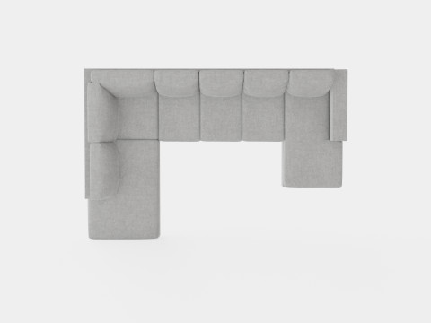 Crazy U Sofa Xxl Divan Right Light Gray 3D 모델