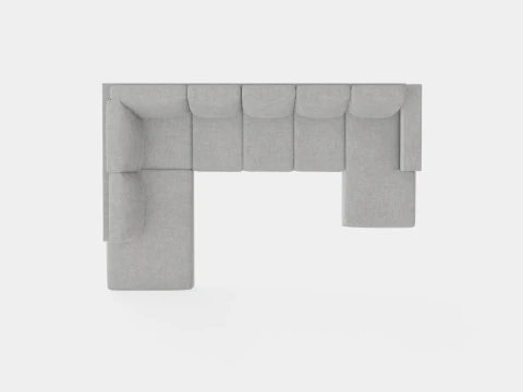 Crazy U Sofa Xxl Divan Right Light Gray 3D Model