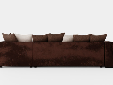 Cuba 3 Seater Chaise Lounge Right Envelope Pillows 3D Model