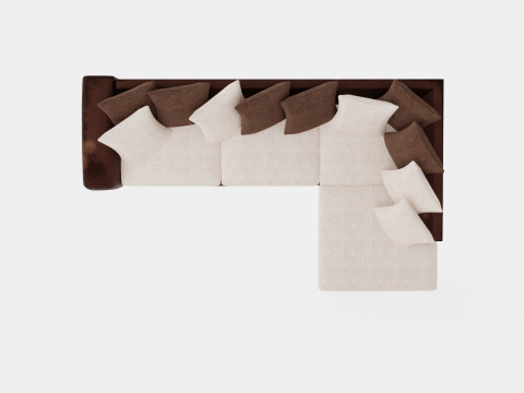 Cuba 3 Seater Chaise Lounge Right Envelope Pillows 3D Model