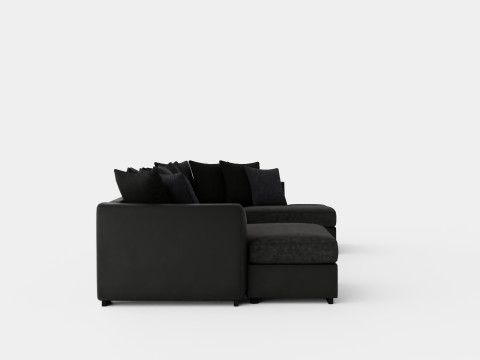 Cuba U Sofa Divan Left Incl Envelope Pillows Black Gray 3D Model