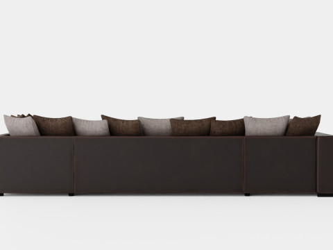Cuba U Sofa Divan Left Incl Envelope Pillows Brown Beige 3D 模型