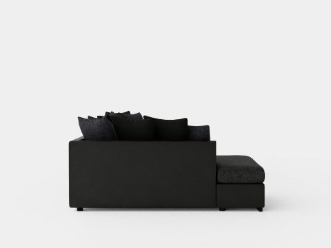 Cuba U Sofa Divan Right Including Pads Black Gray 3D Model