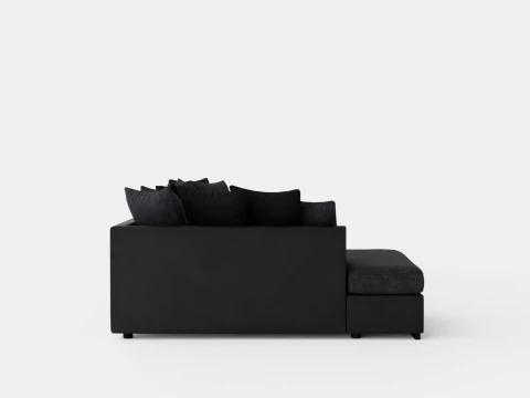 Cuba U Sofa Divan Right Including Pads Black Gray 3D Model