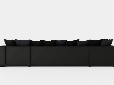 Cuba U Sofa Divan Right Including Pads Black Gray 3D Model