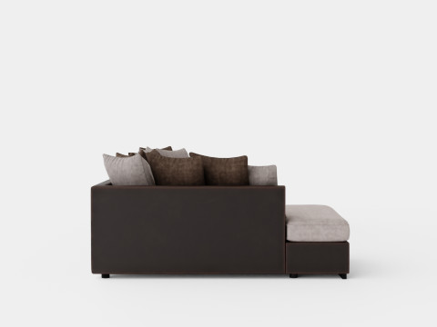Cuba U Sofa Divan Right Including Pads Brown Beige 3D 모델