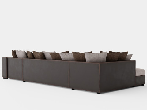 Cuba U Sofa Divan Right Including Pads Brown Beige 3D 모델