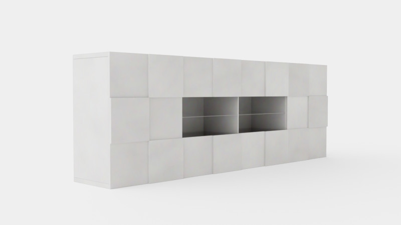 Dama Sideboard Large White High Gloss Lacquer 3D 모델 .c4d .max .obj .3ds .fbx .stl .blend