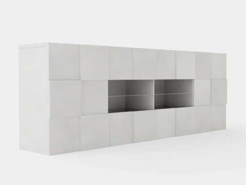 Сервант Dama, большой белый глянцевый лак 3D Модель