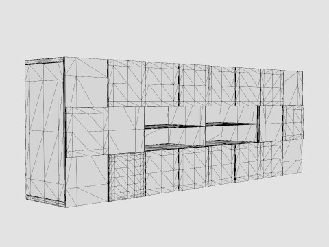 Dama Sideboard Large White High Gloss Lacquer 3D 모델