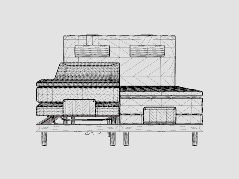 Detroit Adjustable Bed Black 3Dモデル