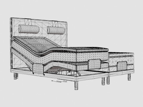 Detroit Adjustable Bed Black 3Dモデル