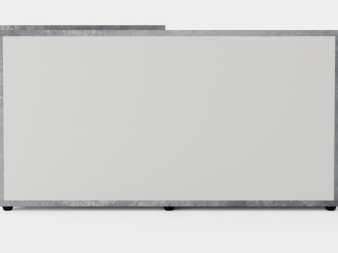 Diego Desk With Adjustable Shelf White Concrete 3D Model