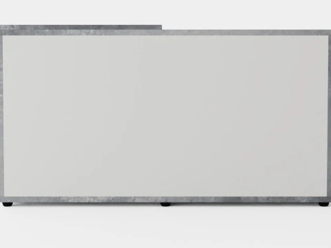 Diego Desk With Adjustable Shelf White Concrete 3D Model