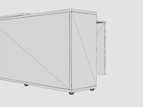 Diego Desk With Adjustable Shelf White Concrete 3D Model
