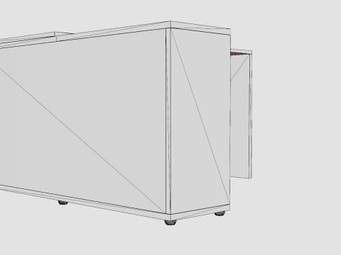 Diego Desk With Adjustable Shelf White Concrete 3D Model