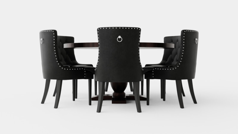 Dijon Food Group Round With 6 Tuva Armchair 3D 模型 .c4d .max .obj .3ds .fbx .stl .blend 