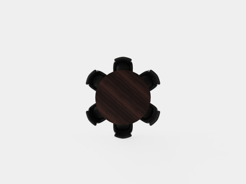 Dijon Food Group Round With 6 Tuva Armchair 3D 模型