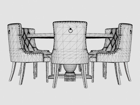 Dijon Food Group Round With 6 Tuva Armchair 3D 模型
