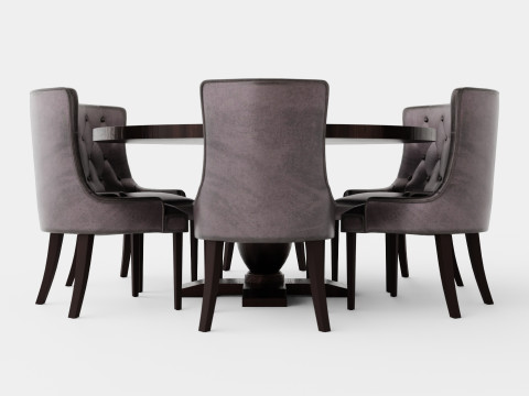 Dijon Food Group Round With 6 Victoria Armchair 3D Model